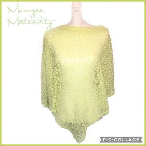 Momzee Maternity Lime Green Sheer Poncho Overlay